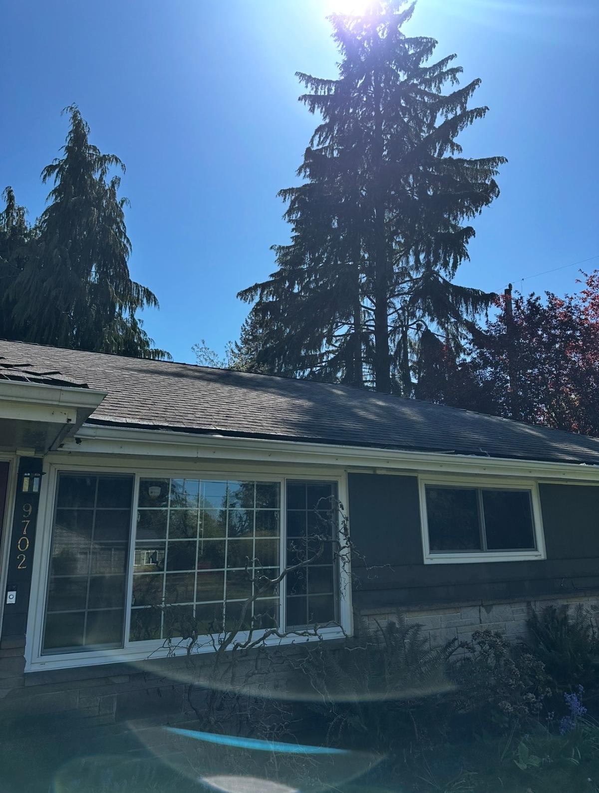 Same house after roof cleaning